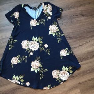 Navy floral print tunic